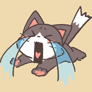 大哭的卡通小猫