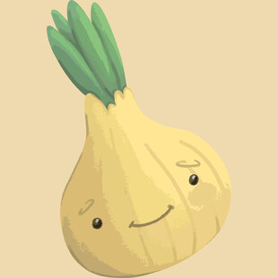 微笑的卡通洋葱形象