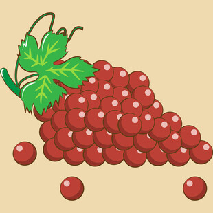 一串饱满的红葡萄