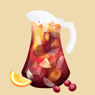 水果冰饮壶中的缤纷美味