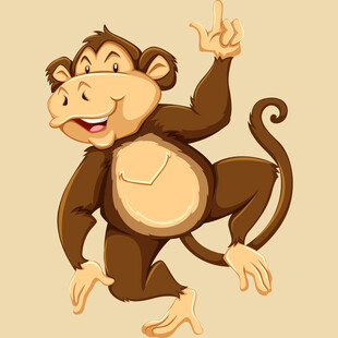 俏皮猴子做搞怪手势