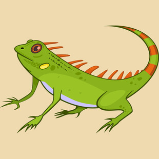 卡通绿蜥蜴形象设计