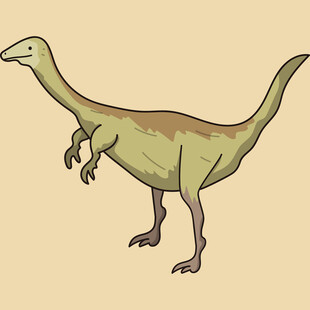 站立的绿色恐龙插画