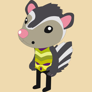 可爱条纹小动物卡通形象