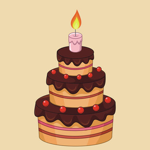 三层巧克力生日蛋糕