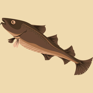 卡通风格深海鱼插画