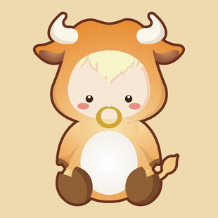 可爱小牛宝宝形象