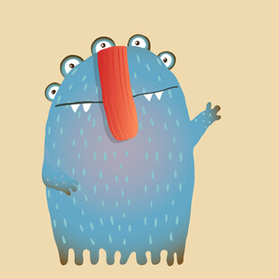 蓝色搞怪小怪兽