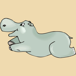 跳跃的卡通河马