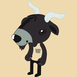 卡通黑山羊形象