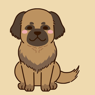 可爱棕色小狗卡通形象