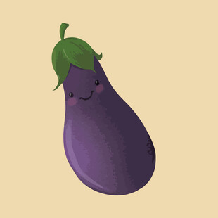 可爱卡通紫色茄子形象