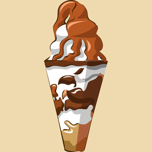 巧克力淋面冰淇淋甜筒