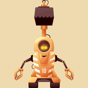 橙色机械人造型独特