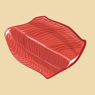 新鲜生鱼片三文鱼切片