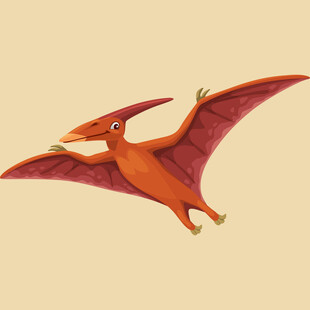 飞翔的橙色翼龙