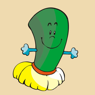 卡通黄瓜清洁形象
