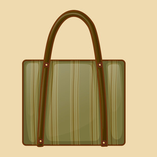 复古条纹手提包