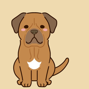 可爱棕色小狗卡通形象