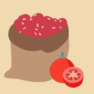 袋装番茄与切开的番茄