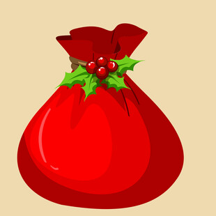 红色圣诞礼物袋