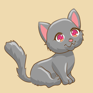 可爱灰猫红眸灵动