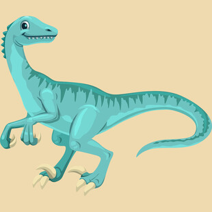 蓝色卡通恐龙形象展示