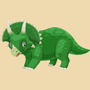 可爱绿色三角龙卡通形象
