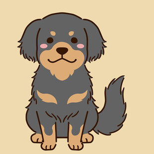 可爱灰棕小狗卡通形象