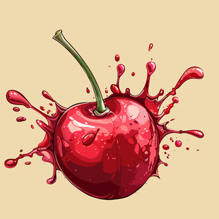 飞溅的鲜红樱桃