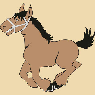 奔跑的棕色小马