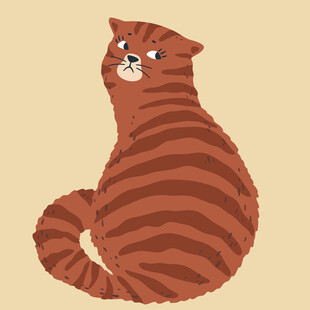 条纹猫咪的可爱姿态