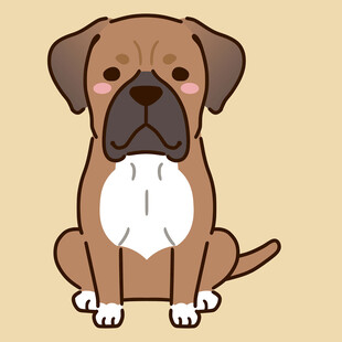 可爱拳击犬卡通形象