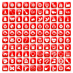 红色节日图标集合