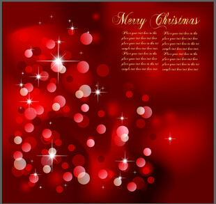 红色圣诞背景闪烁光斑