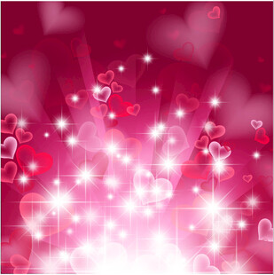 梦幻粉色爱心闪烁背景