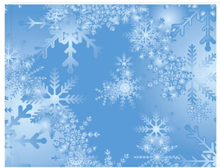 蓝色雪花背景图