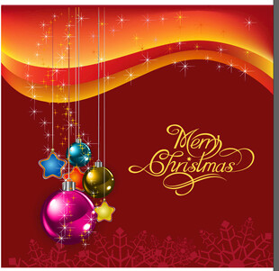 红色圣诞背景装饰图