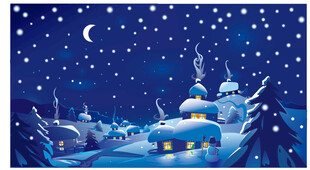 梦幻雪夜中的童话小屋