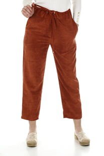 棕色休闲直筒女式长裤