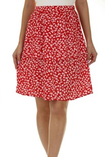 红色碎花半身裙展示
