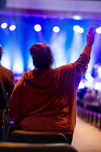 观众在演出中热情举手