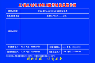 滑坡隐患警示牌