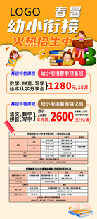 幼小衔接班招生优惠海报