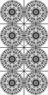 黑白几何对称花纹图案