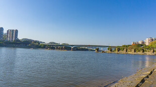 河畔城市风光美景