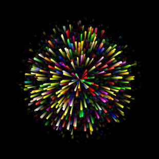 绚丽多彩烟花绽放瞬间