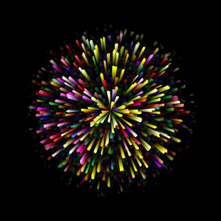 绚丽多彩烟花绽放瞬间