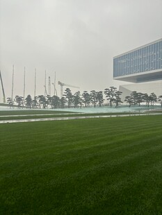 绿茵场地与现代建筑景观