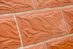 橙色纹理瓷砖特写